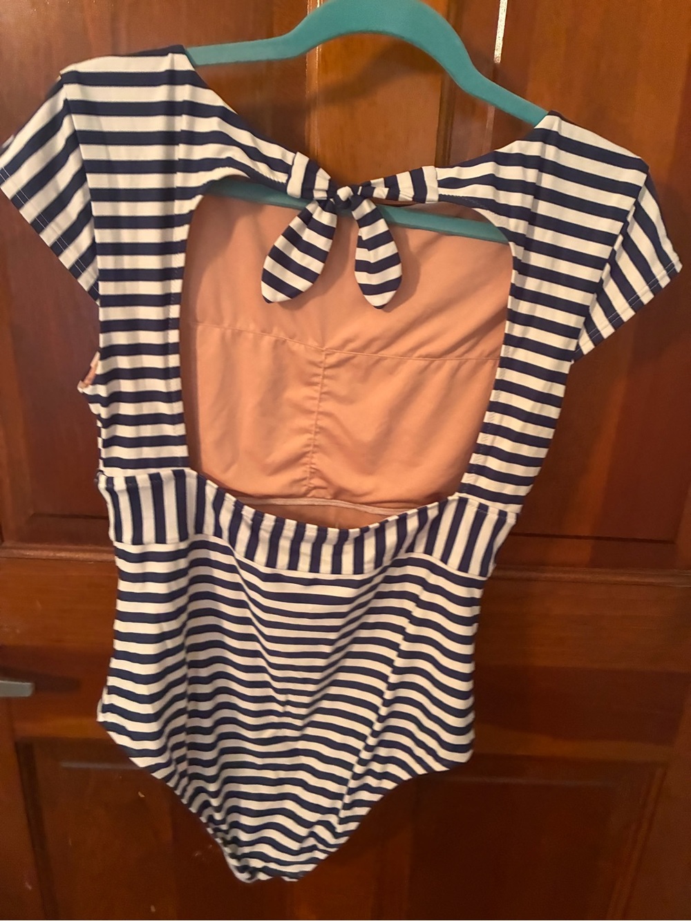 J. Crew Navy and White Striped One-Piece Swimsuit - Picture 6 of 7